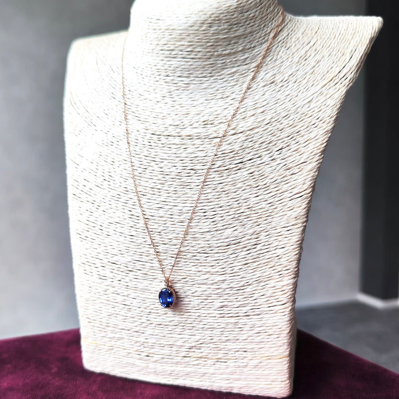 天然タンザナイト 天然ダイヤモンド 18金ネックレス