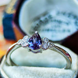 天然カラーチェンジガーネット 天然ダイヤモンド リング