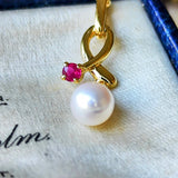 MIKIMOTO ミキモト あこや真珠 天然ルビー ネックレス
