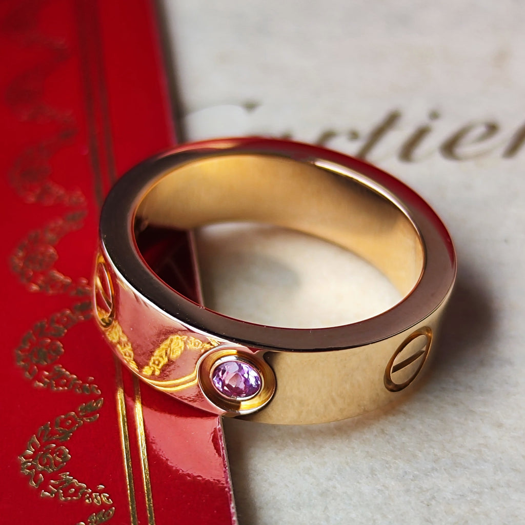 Cartier カルティエ ラブリング ピンクサファイア 18金PG 52