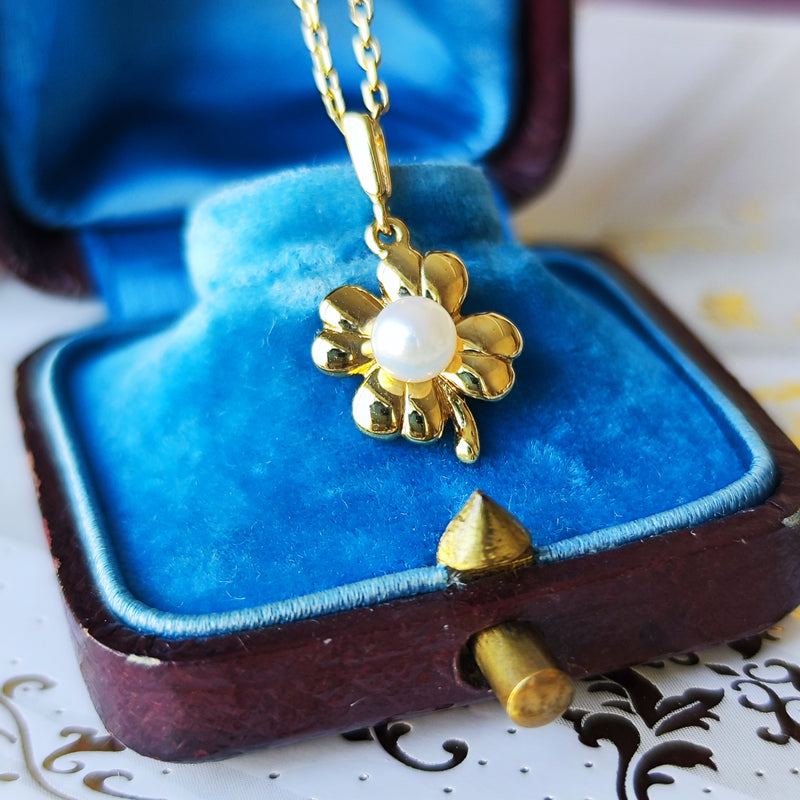 MIKIMOTO ミキモト あこや真珠 クローバー ネックレス