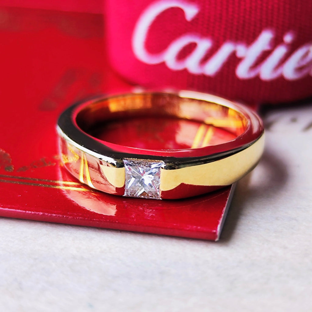 Cartier カルティエ タンクリング ダイヤモンド 18金YG 51