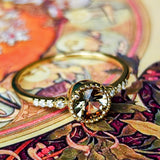 天然アンダリュサイト 天然ダイヤモンド リング