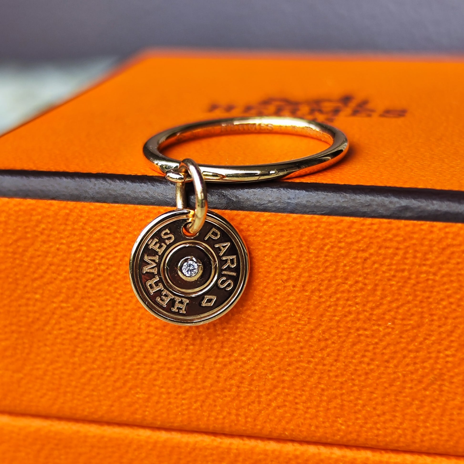 HERMES エルメス ガンバード クルー ド セル セリエ ダイヤモンド 18金PG