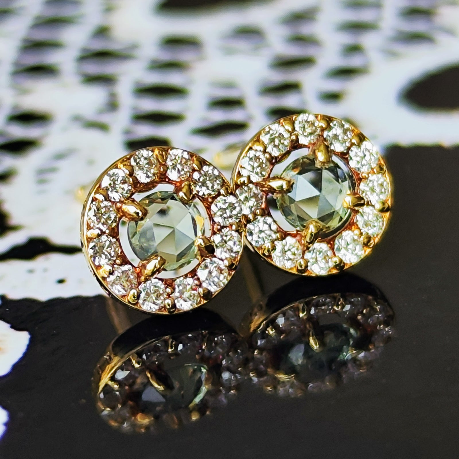 ローズカット】天然サファイア 天然ダイヤモンド ピアス – Mico宝飾店 