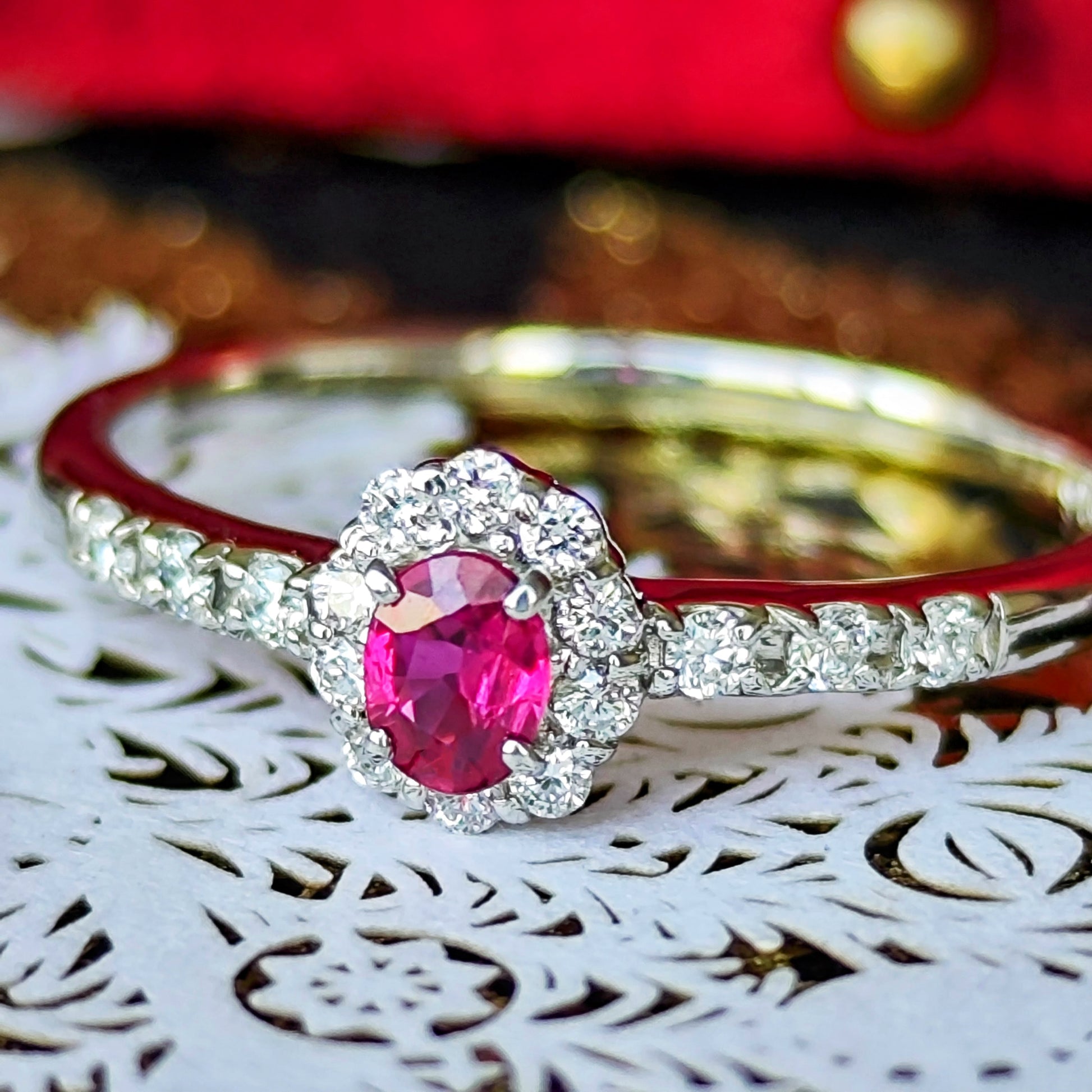 天然ルビー 天然ダイヤモンド プラチナリング