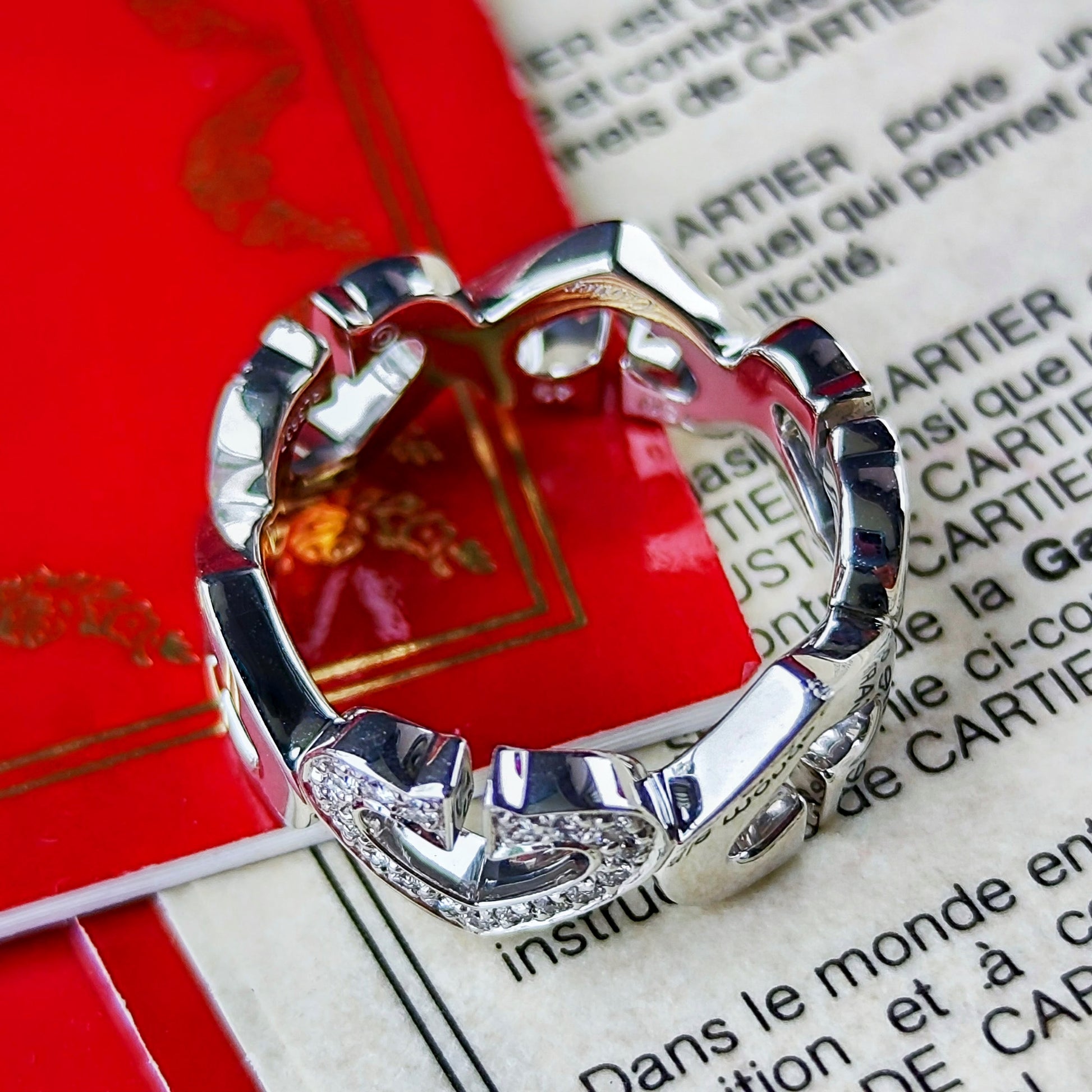 【廃盤 Cartier カルティエ】Cハートリング K18WG 49