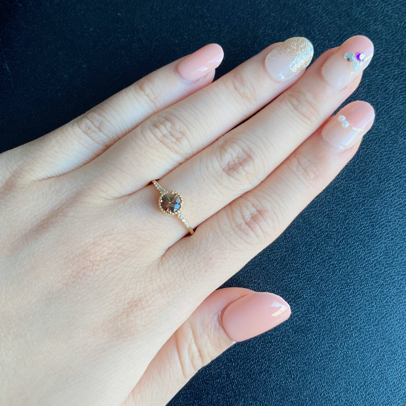 天然アンダリュサイト 天然ダイヤモンド リング