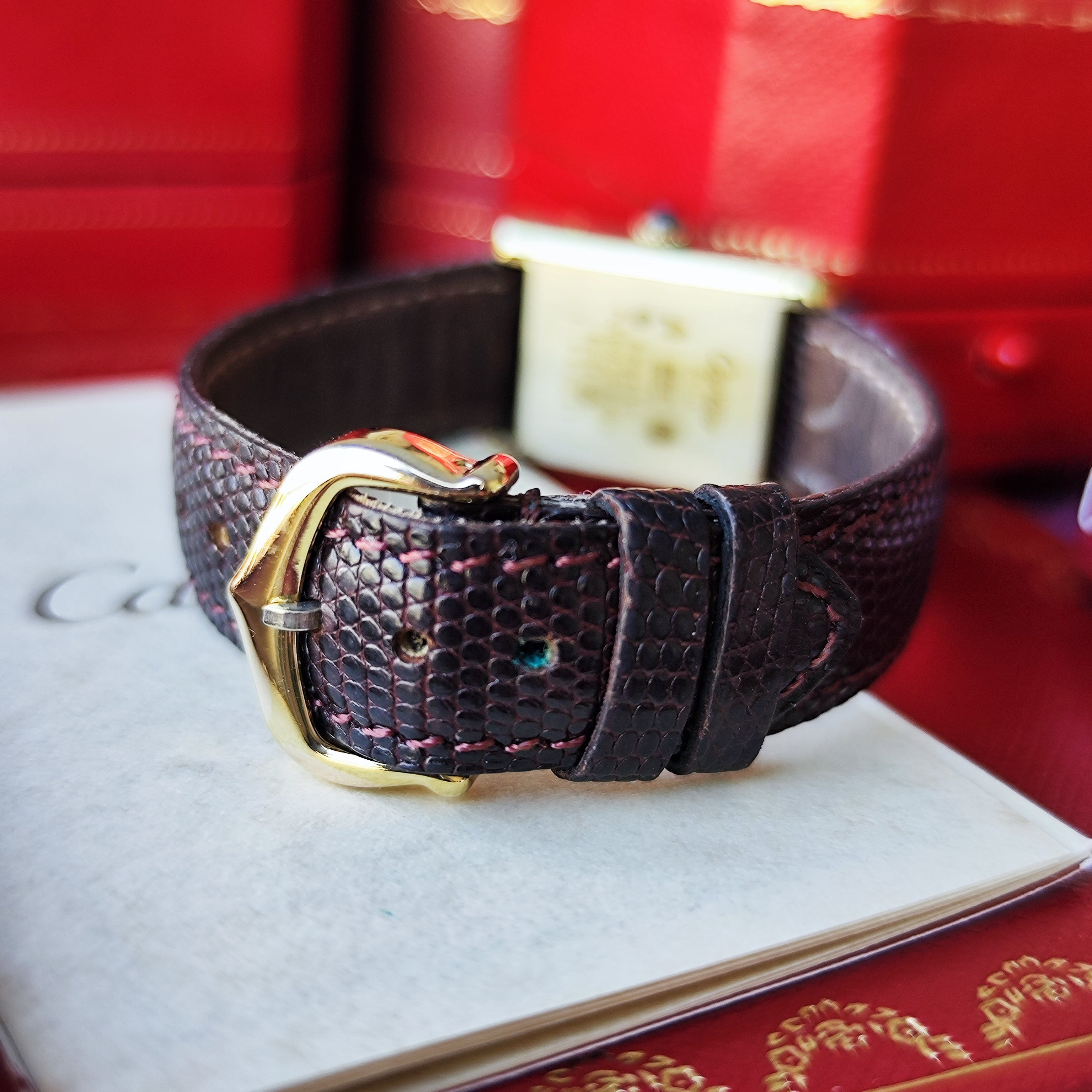カルティエ マストタンク ボルドー文字盤 ヴェルメイユ ヴィンテージ 腕時計 OH済み】Cartier カルティエ マストタンク ボルドー文字盤 手巻き