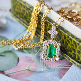 天然エメラルド 天然ダイヤモンド ネックレス
