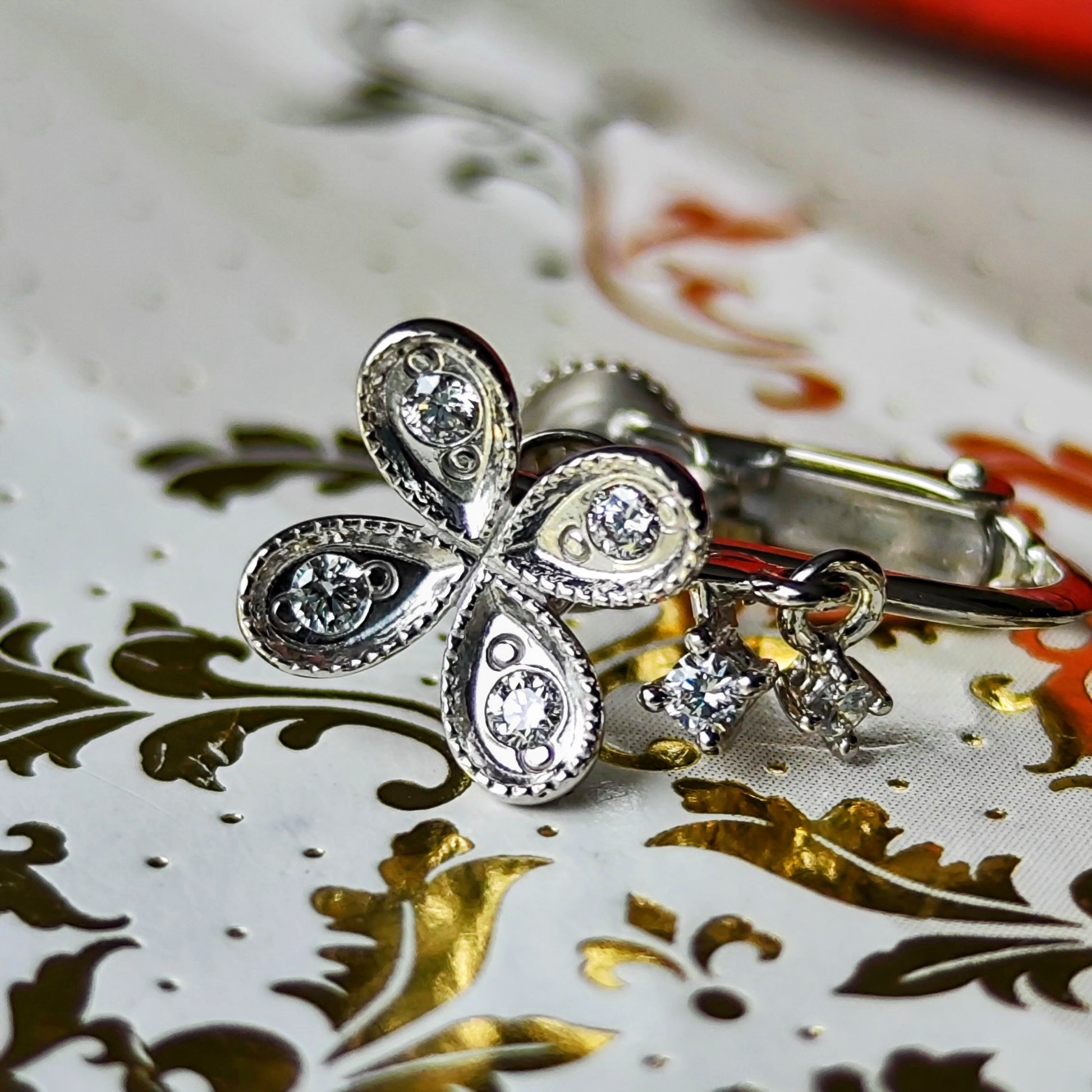 TASAKI 田崎真珠 天然ダイヤモンド イヤリング 18金WG