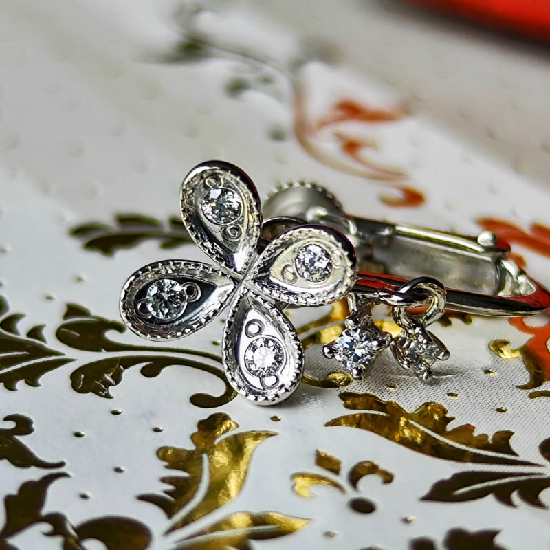 TASAKI 田崎真珠 天然ダイヤモンド イヤリング 18金WG