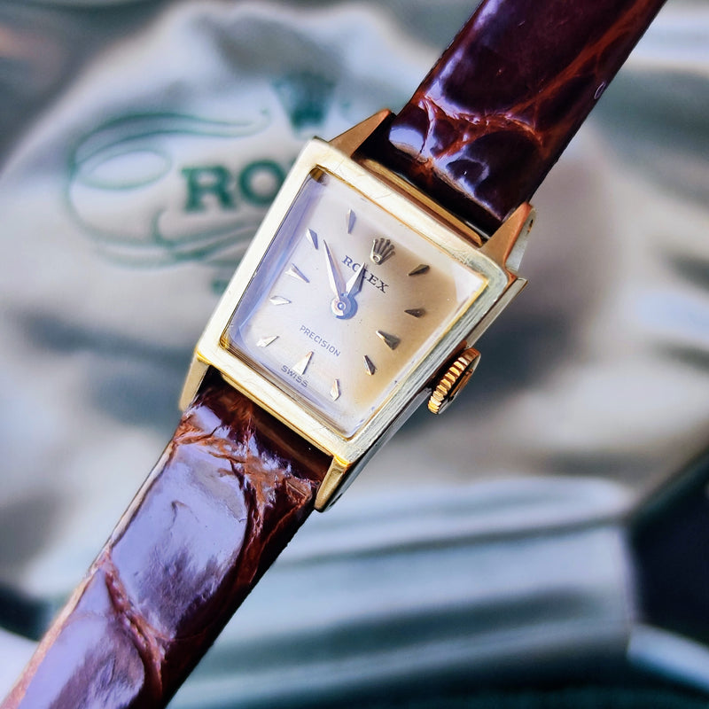 【OH済み】ROLEX ロレックス PRECISION プレシジョン ランタン型 金無垢腕時計