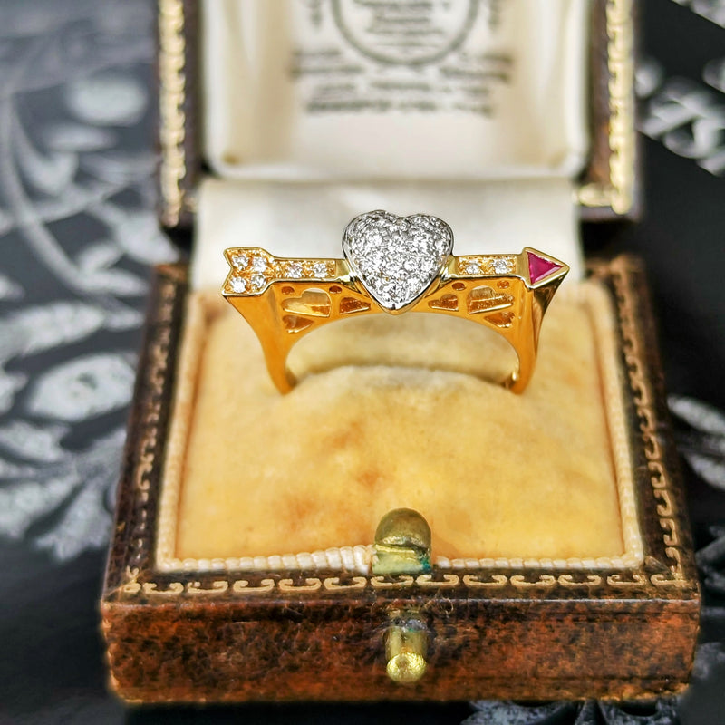 天然ルビー 天然ダイヤモンド 18金リング