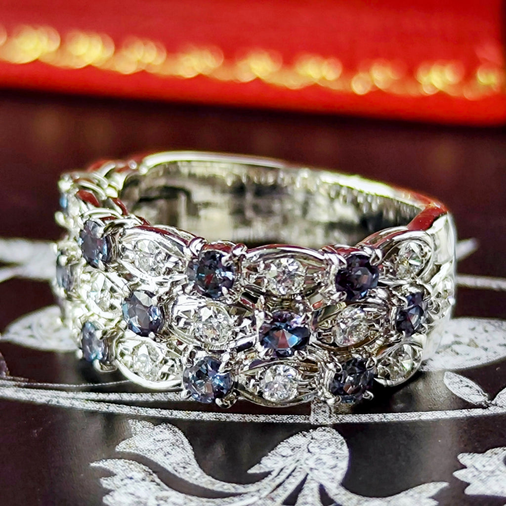 MIKIMOTO ミキモト 天然アレキサンドライト 天然ダイヤモンド プラチナリング