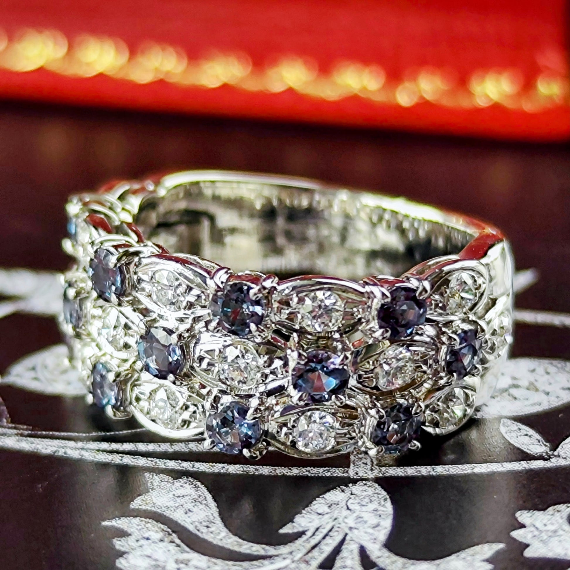 MIKIMOTO ミキモト 天然アレキサンドライト 天然ダイヤモンド プラチナリング