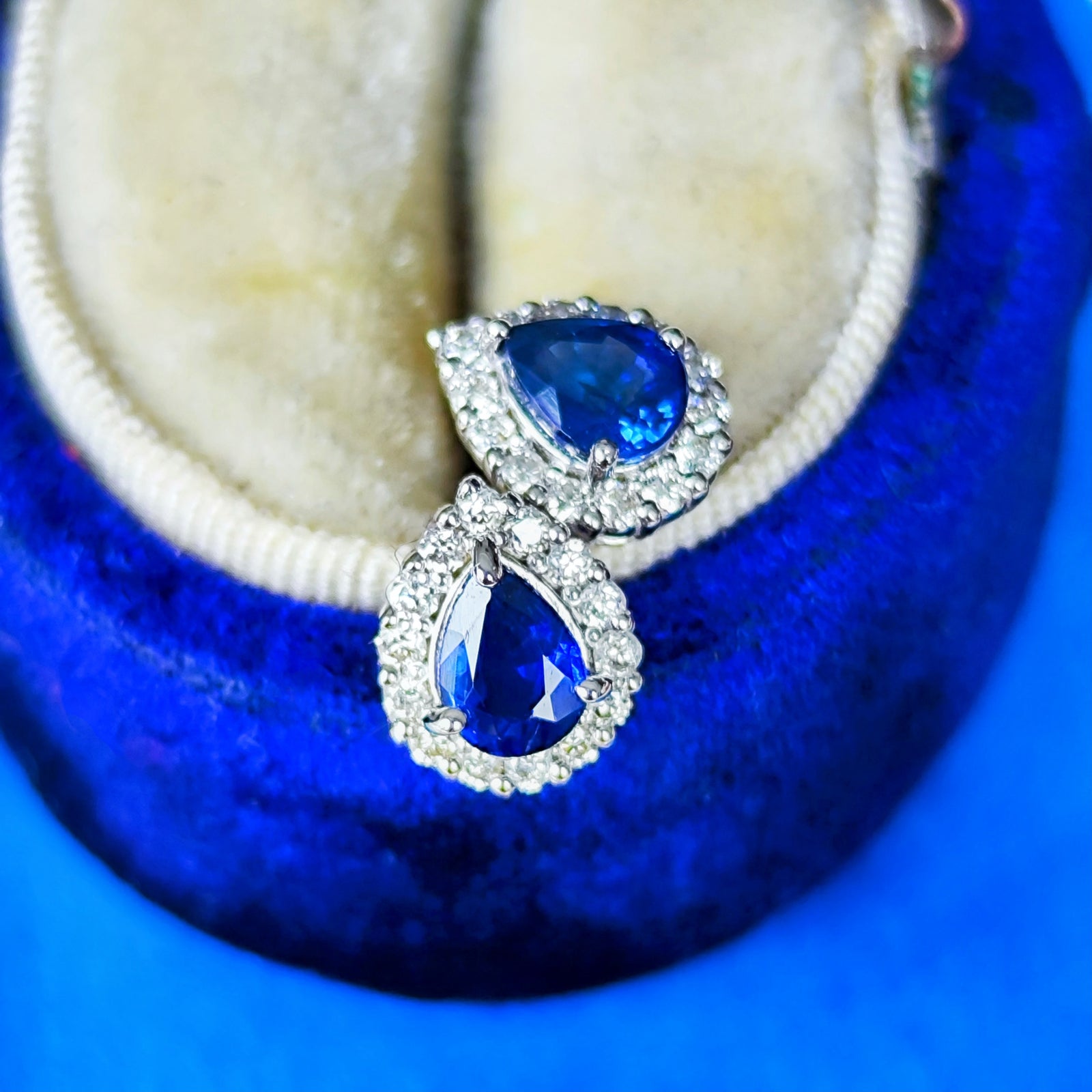 天然サファイア 天然ダイヤモンド 雫型ピアス – Mico宝飾店