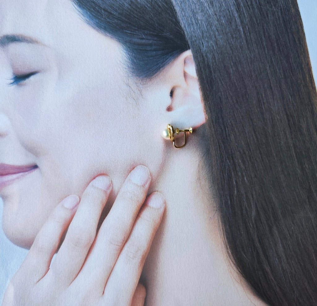 【オールドミキモト 】MIKIMOTO ミキモト あこや真珠 イヤリング 14金