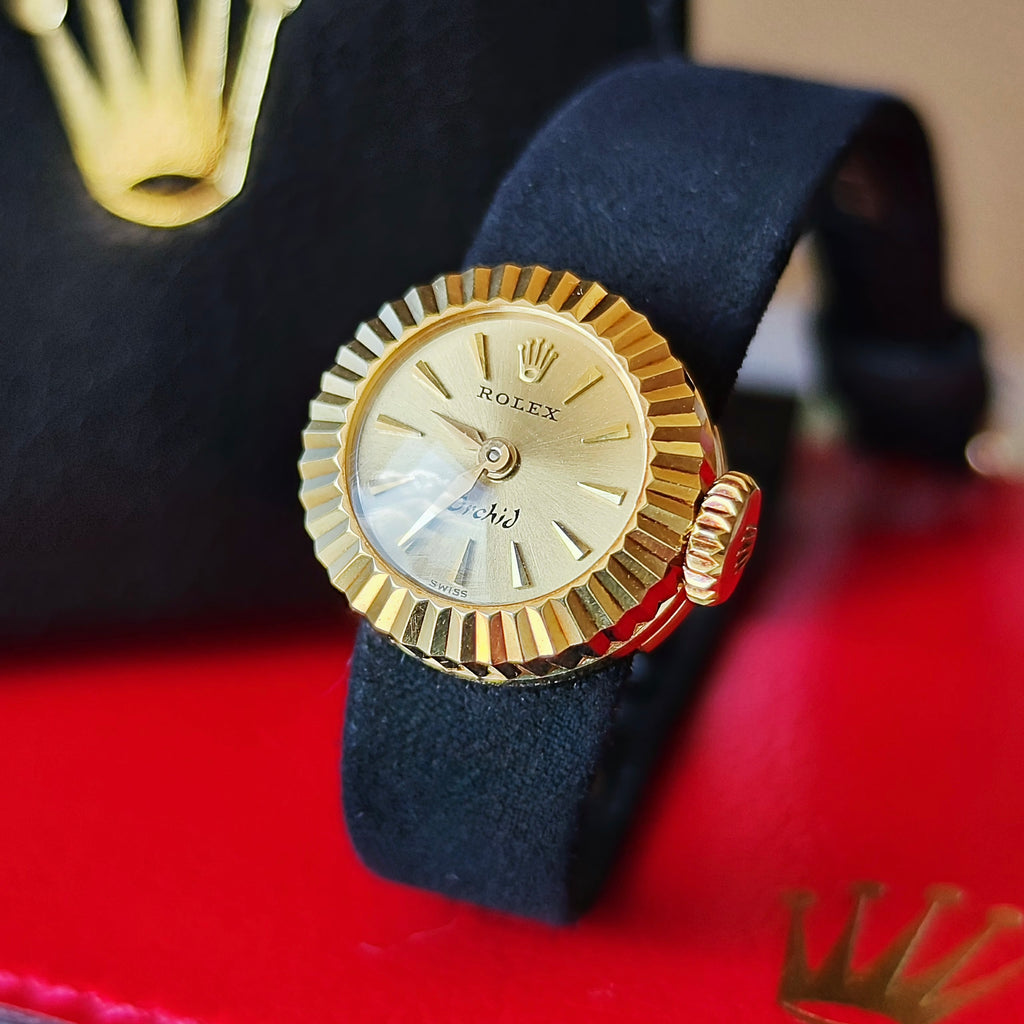 【OH済み】ROLEX ロレックス CHAMELEON カメレオン Orchid 18金無垢 手巻き腕時計