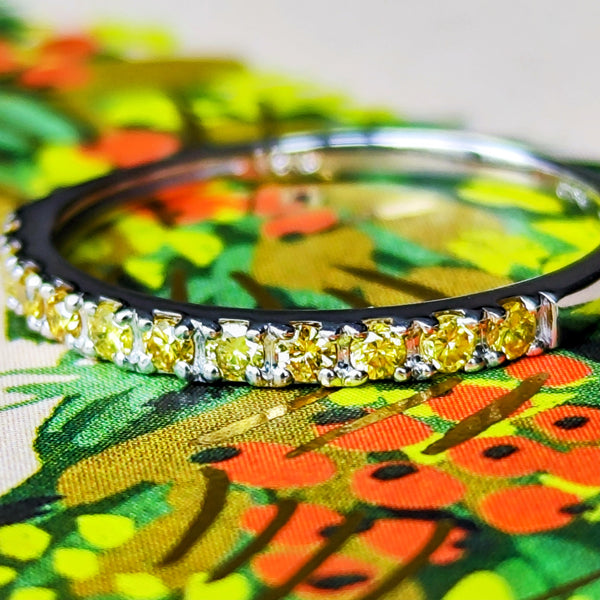 【イエローダイヤ】天然ダイヤモンド ハーフエタニティリング