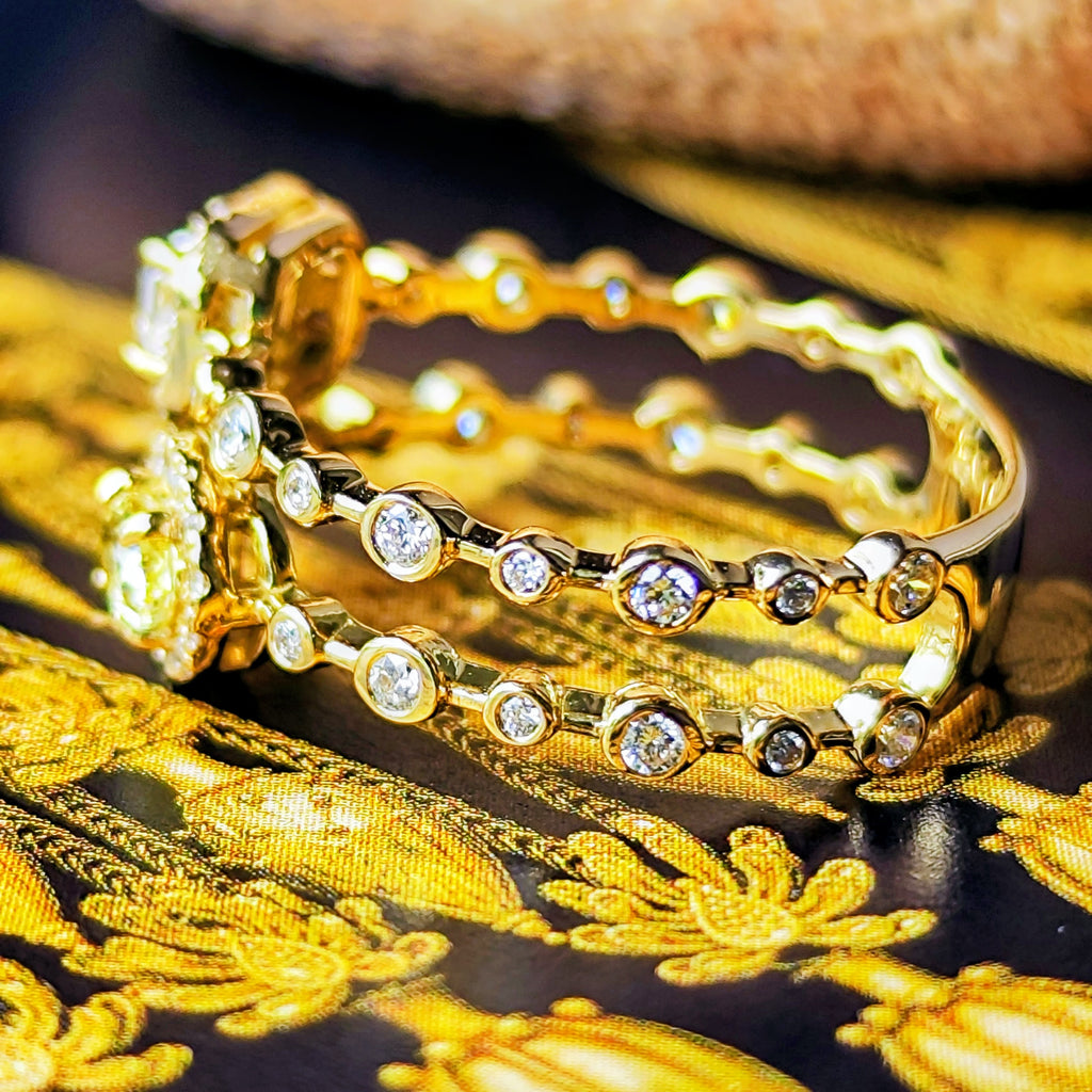 【イエローダイヤ】FANCY INTENSE YELLOW SI1 0.181ct ダイヤモンドリング