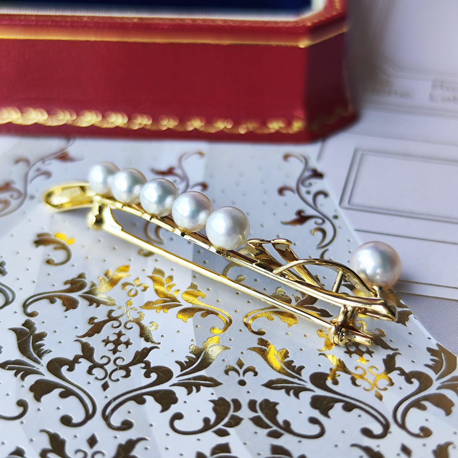 MIKIMOTO ミキモト あこや真珠 ブローチ 18金
