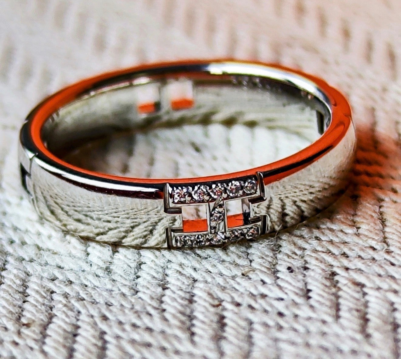HERMES エルメス ヘラクレス ダイヤモンドリング K18WG 8号