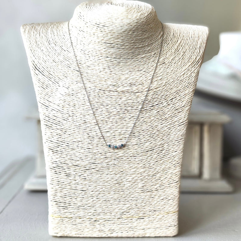 天然パライバトルマリン 天然ダイヤモンド ネックレス