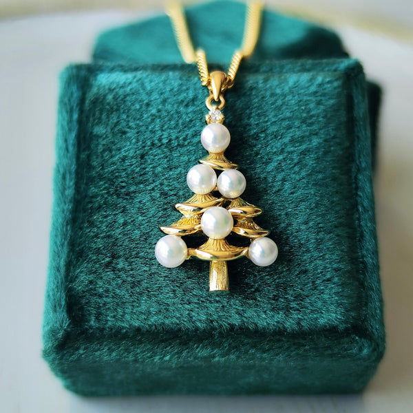 MIKIMOTO ミキモト クリスマスツリー ペンダントトップ