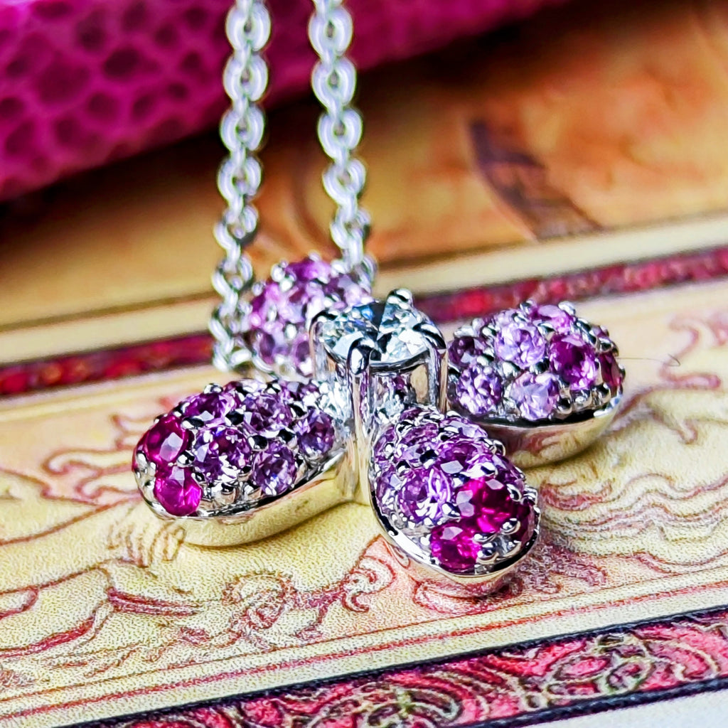 MIKIMOTO ミキモト 天然ルビー 天然ピンクサファイア 天然ダイヤモンド ネックレス 18金WG