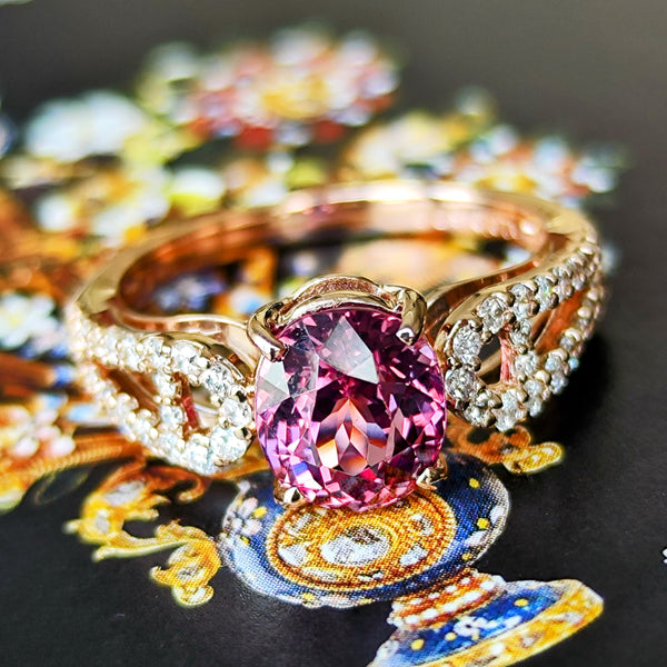 【マラヤガーネット】天然ガーネット 2.39ct 天然ダイヤモンド リング