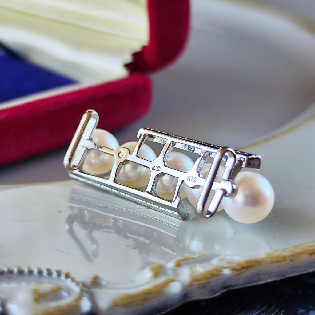 【オールドミキモト 】MIKIMOTO ミキモト あこや真珠 14金 帯留