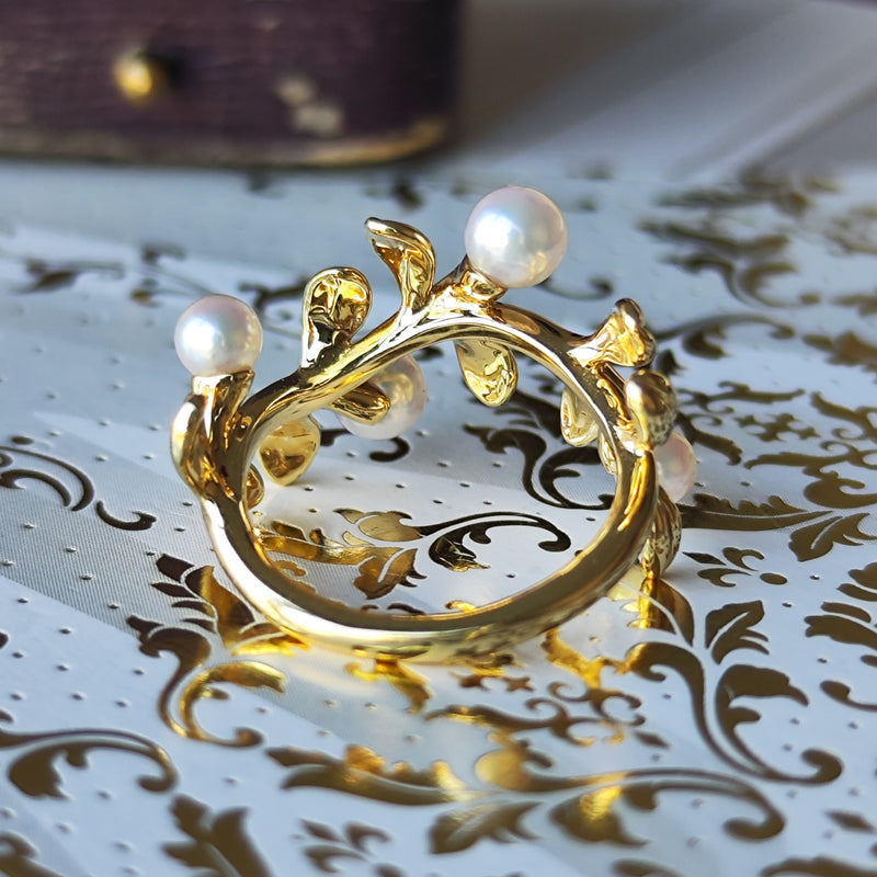 MIKIMOTO ミキモト あこや真珠 18金リング