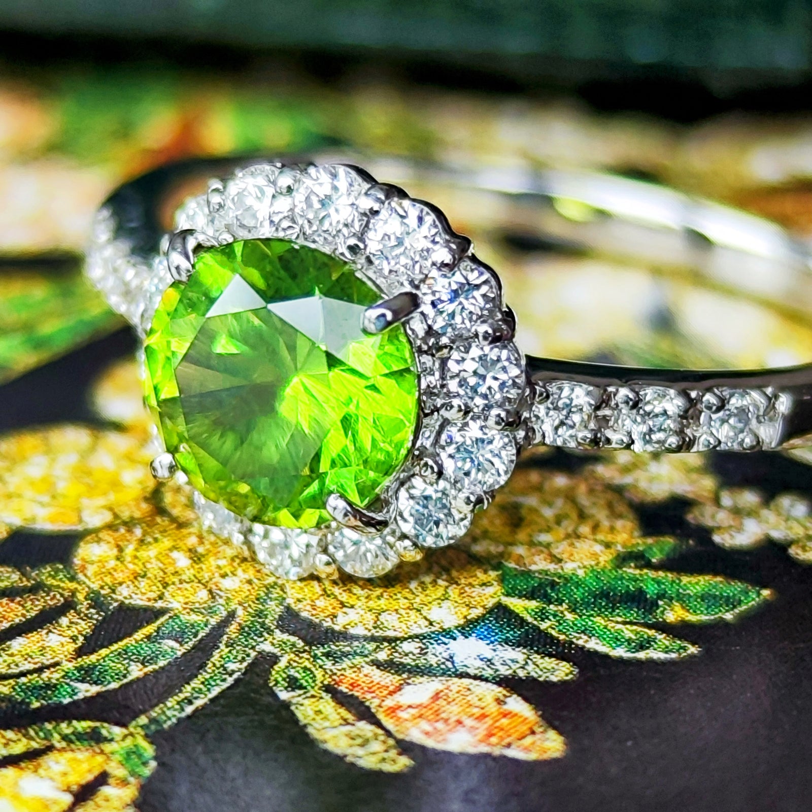 大粒 1.12ct】天然デマントイドガーネット 天然ダイヤモンド リング