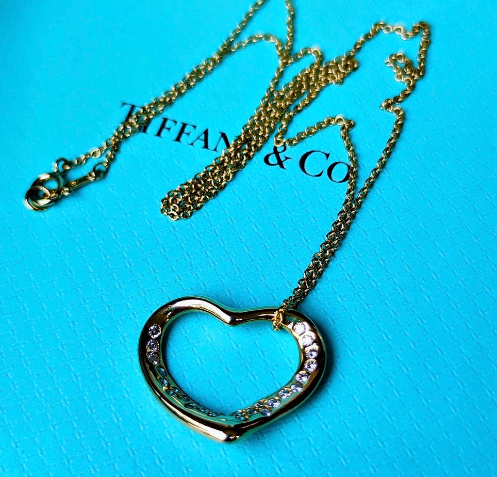 TIFFANY &Co ティファニー オープンハート ダイヤモンド 18金YG ネックレス