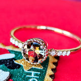 天然アンダリュサイト 天然ダイヤモンド リング