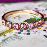 天然パパラチアサファイア ハーフエタニィリング