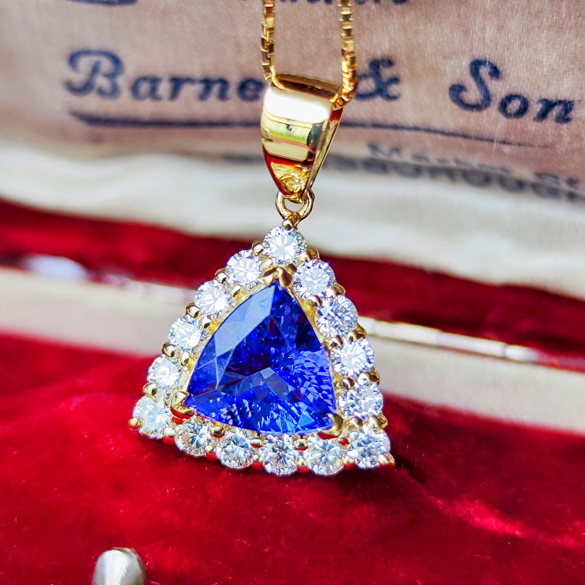 天然タンザナイト 1.82ct 天然ダイヤモンド ネックレス