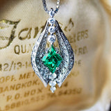 【ロシア産 ノンオイル】天然エメラルド 天然ダイヤモンド ネックレス GIA