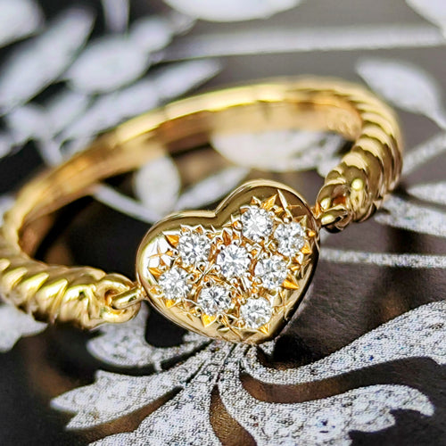 TASAKI 田崎真珠 天然ダイヤモンド ハートモチーフ パヴェリング