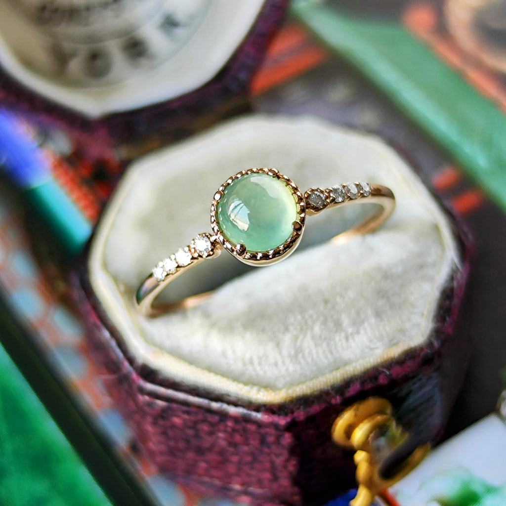 天然翡翠 天然ダイヤモンド リング