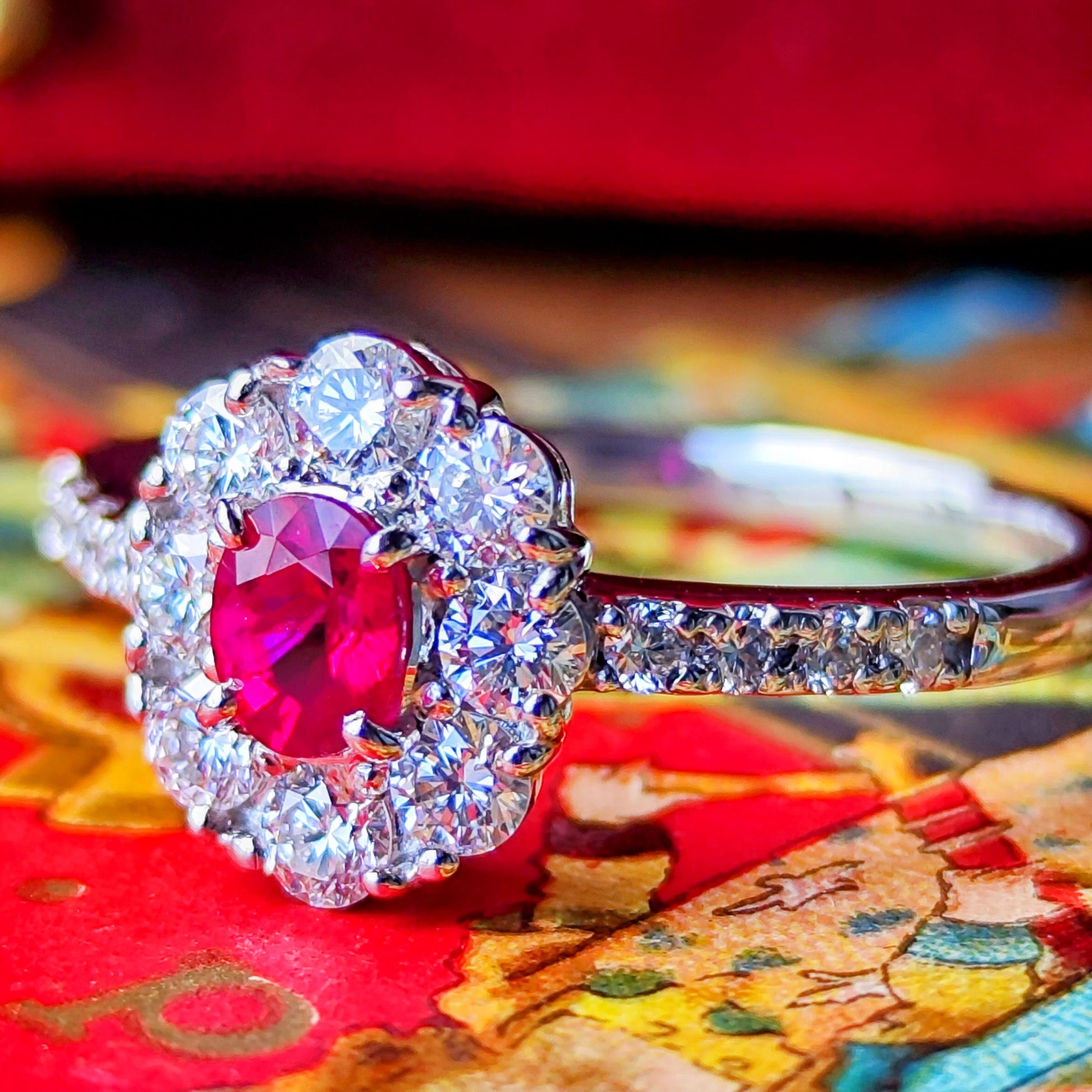 【ビルマ産ルビー】天然ルビー 0.310ct 天然ダイヤモンド リング