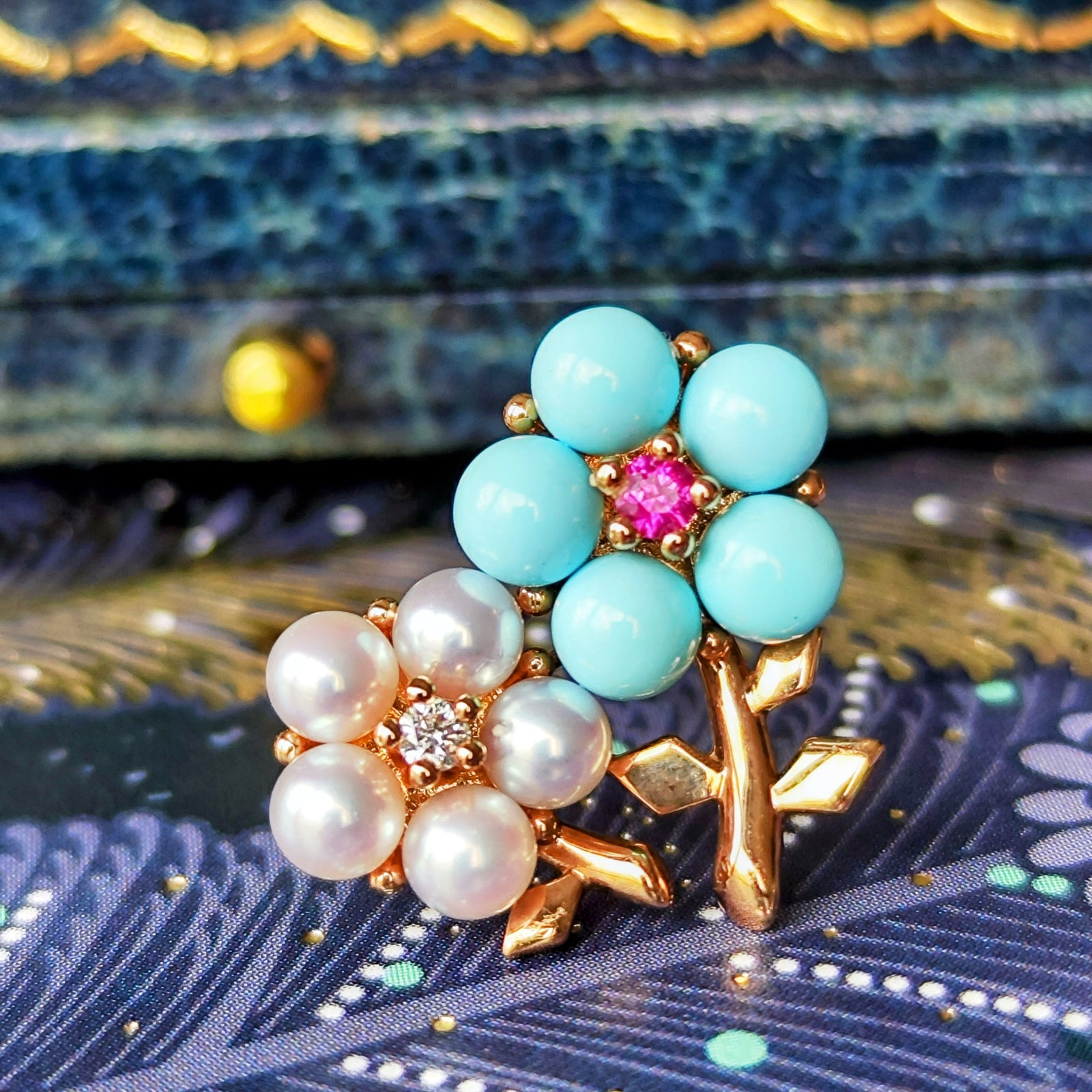 MIKIMOTO ミキモト あこや真珠 ダイヤモンド ターコイズ ルビー