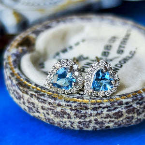 天然アクアマリン ハートシェイプ 天然ダイヤモンド ピアス – Mico宝飾店