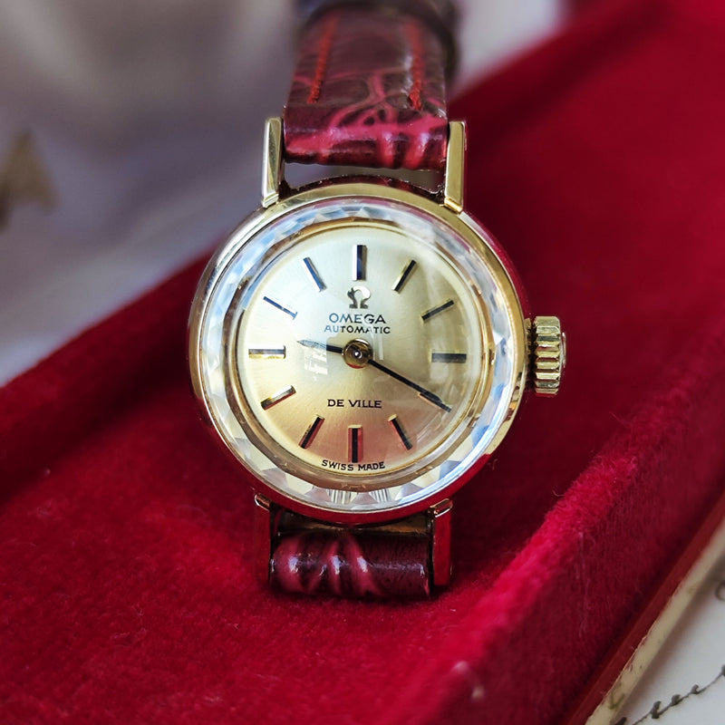 【OH済み 自動巻き】OMEGA  オメガ デビル カットガラス ゴールド