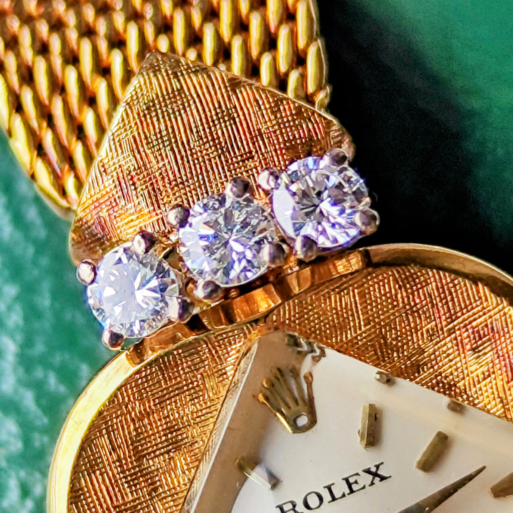 【OH済み】ROLEX ロレックスPRECISION プレシジョン 18金無垢 ダイヤモンド 手巻き腕時計
