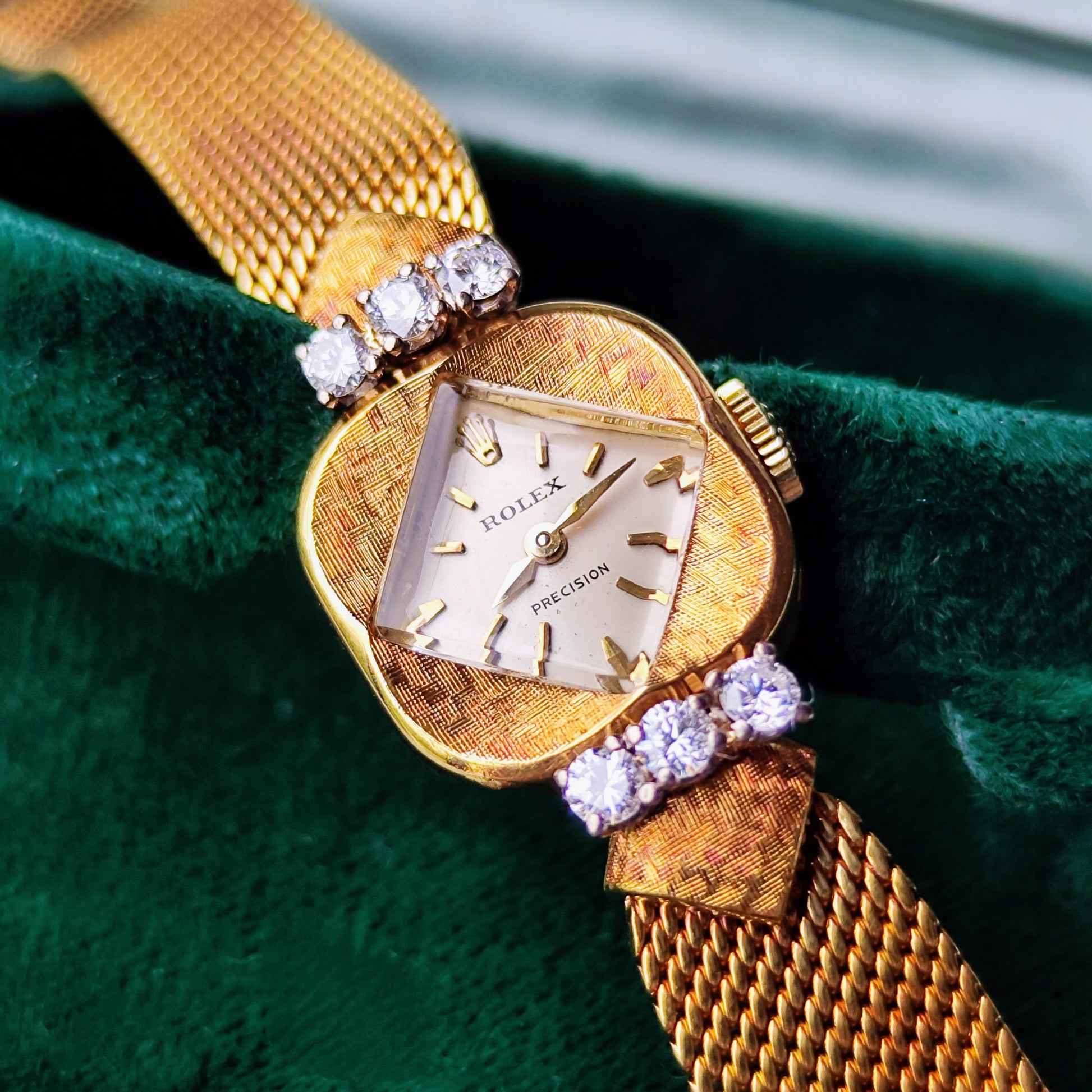 【OH済み】ROLEX ロレックスPRECISION プレシジョン 18金無垢 ダイヤモンド 手巻き腕時計