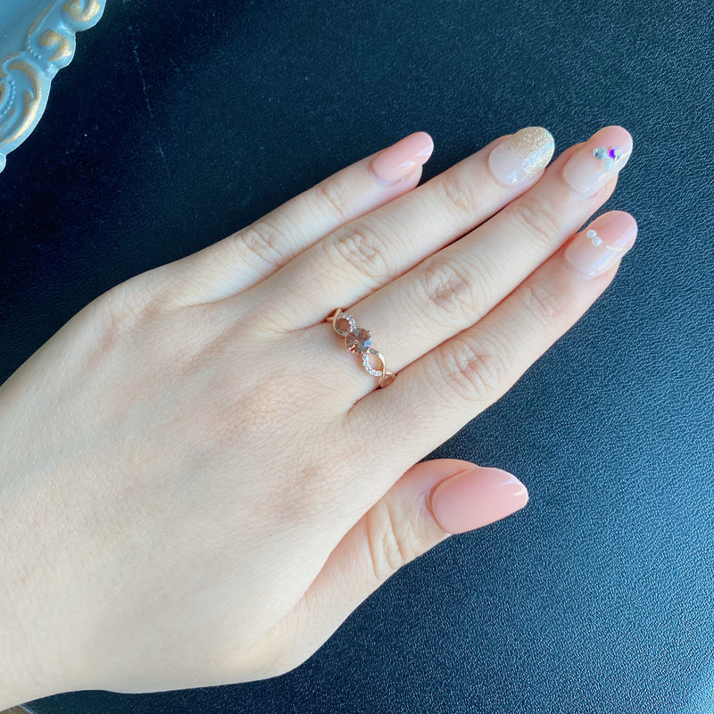 天然アンダリュサイト 天然ダイヤモンド リング