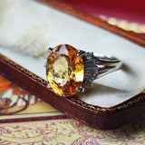 【三越百貨店】天然インペリアルトパーズ 5.37ct 天然ダイヤモンド リング