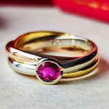 【Vintage Cartier 】カルティエ トリニティリング ルビー 18金